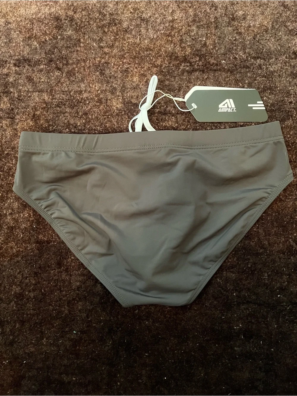 Men's Charcoal Swim Briefs - Classic Low-Rise